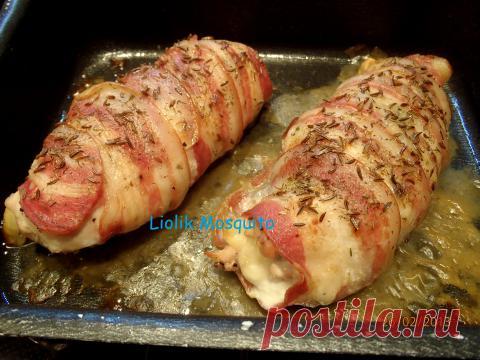 Фаршированная грудь. Куриная. В беконе. | 4vkusa.ru