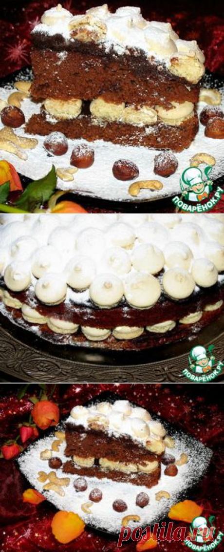 Шоколадный торт c коньячным сиропом и &quot;Ленинградским&quot; печеньем - кулинарный рецепт