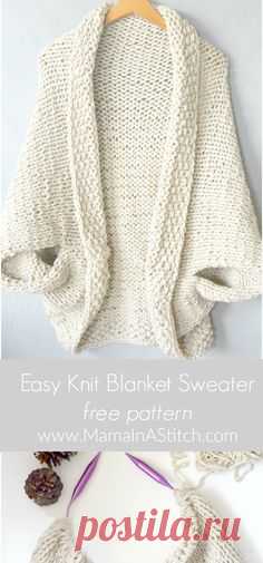 (21) Cocoon Shrug Knitting Pattern Free Tutorial Super Easy