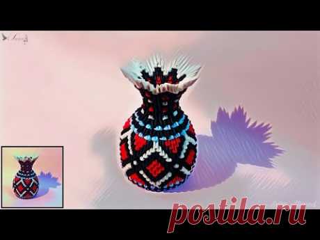How to make 3d origami Vase 76 - YouTube