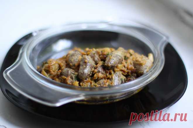 Рецепт блюда из куриных сердец со сливками