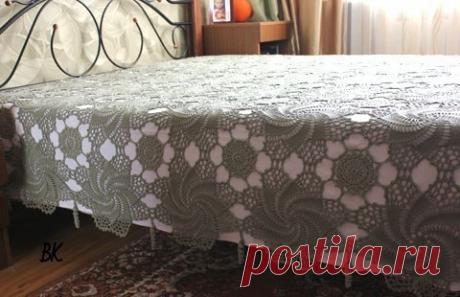 Ажурное покрывало крючком