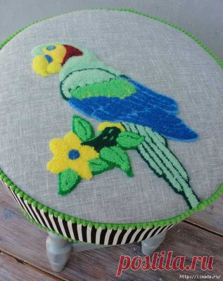 Старые табуретки в красивые османские пуфики, мастер-класс