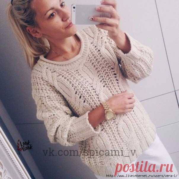 Теплый джемпер из мягкой пряжи — Сделай сам, идеи для творчества - DIY Ideas