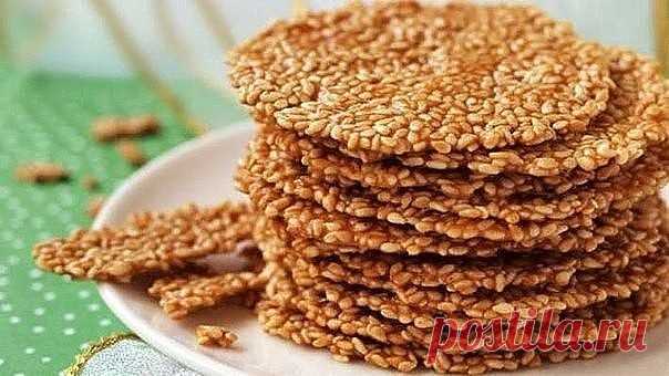 Наивкуснейшее хрустящее кунжутное печенье