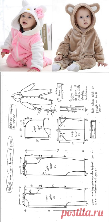 Комбинезон с капюшоном и ушками - Своими руками - Марлен мукай - детская выкройка