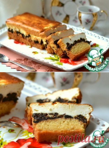 Кекс с творогом и черносливом - кулинарный рецепт