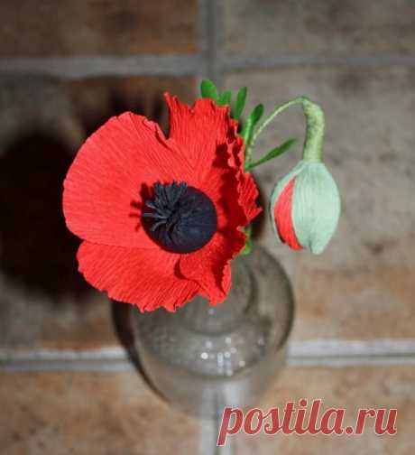 Маки из гофрированной бумаги