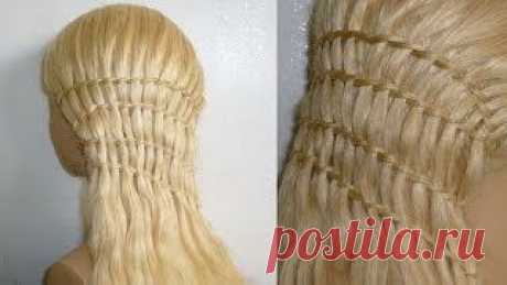 Свадебная причёска, вечерняя причёска на выпускной.Коса Водопад.Waterfall Braid.Coiffures.Peinados. Уход за волосами