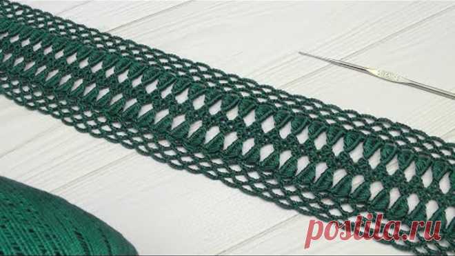 ЛЕНТОЧНОЕ КРУЖЕВО вязание крючком мастер-класс crochet ribbon lace tutorial