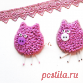 Брошь свинка из бисера своими руками | Dizаks: Дизайн & Аксессуары Мастер-класс с фото, воспользовавшись которым даже начинающая мастерица сможет сделать своими руками красивую брошь свинка к новому году 2019.