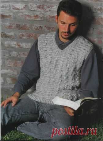 Мужские жилеты крючком