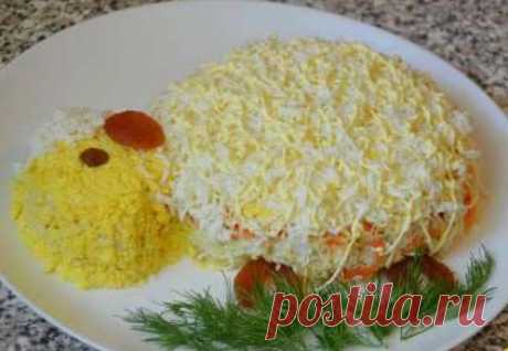 Слоеный салат с курицей Овечка - рецепты с фото