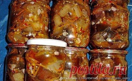 10 рецептов салатов из баклажанов.