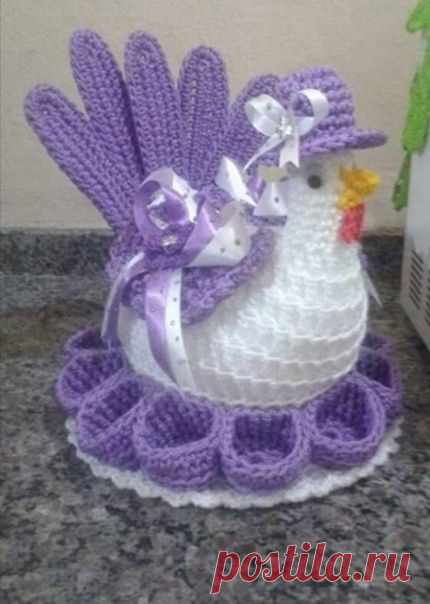Пасхальный декор - вязаные крючком корзинки и подставки под яйца! Идеи, примеры и схемы для вязания!