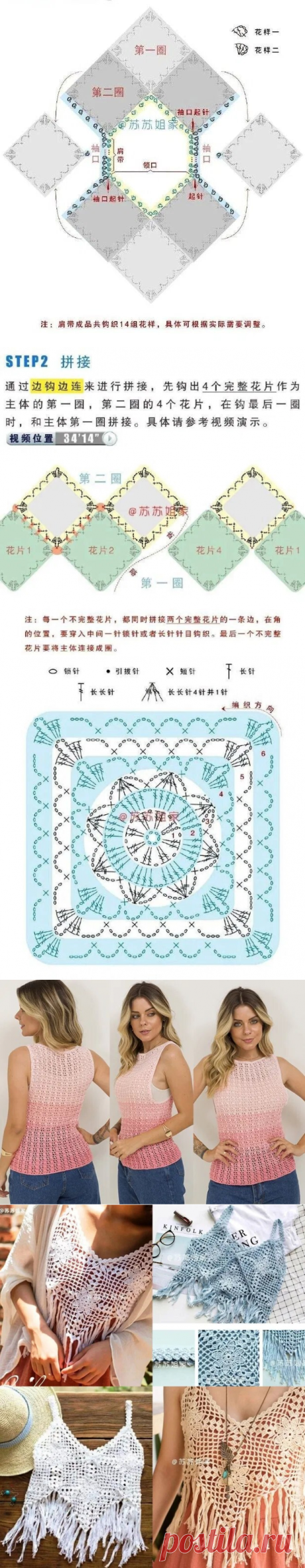 Очень простые топы, майки крючком | "Рукодельное счастье" | Яндекс Дзен