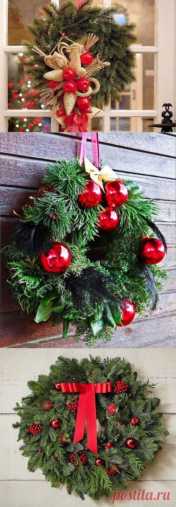 Как сделать рождественский венок .