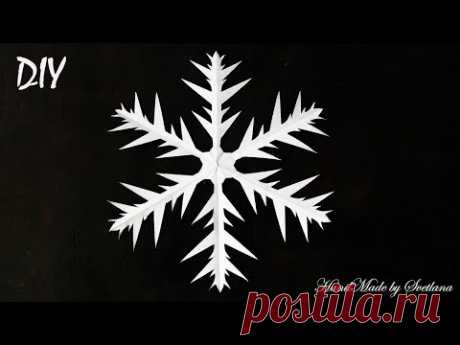 Снежинка из бумаги Как вырезать снежинки Схема Snowflakes from paper Schneeflocke aus Papier