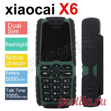 Xiaocai X6 Прочный Телефон С Фонариком Противоударный Пылезащитный Dual SIM GSM Огромный Заряд 5000 МАч Power Bank Русская Клавиатура Телефона купить на AliExpress