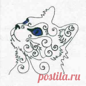 Free Embroidery Design: Swirly Cat Face
