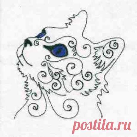 Free Embroidery Design: Swirly Cat Face