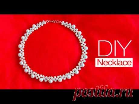 How to make pearl bridal necklace | DIY easy pearl necklace | pearl jewelry making
