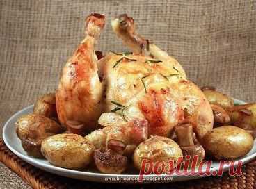 Курица, запечённая с грибами
Ингредиенты: