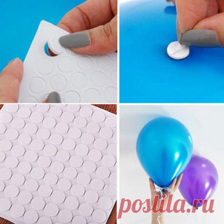 бесплатная доставка 100 точек воздушный шар прикрепление клей точка прикрепить воздушные шары к потолку или наклейки день рождения стену свадебные принадлежности купить на AliExpress
