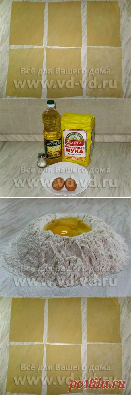 Рецепт теста для лазаньи,  рецепт приготовления листов для лазаньи | Всё для Вашего дома