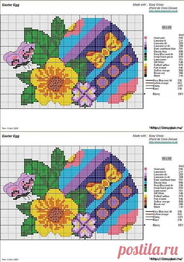Пасхальная вышивка - схемы и идеи.