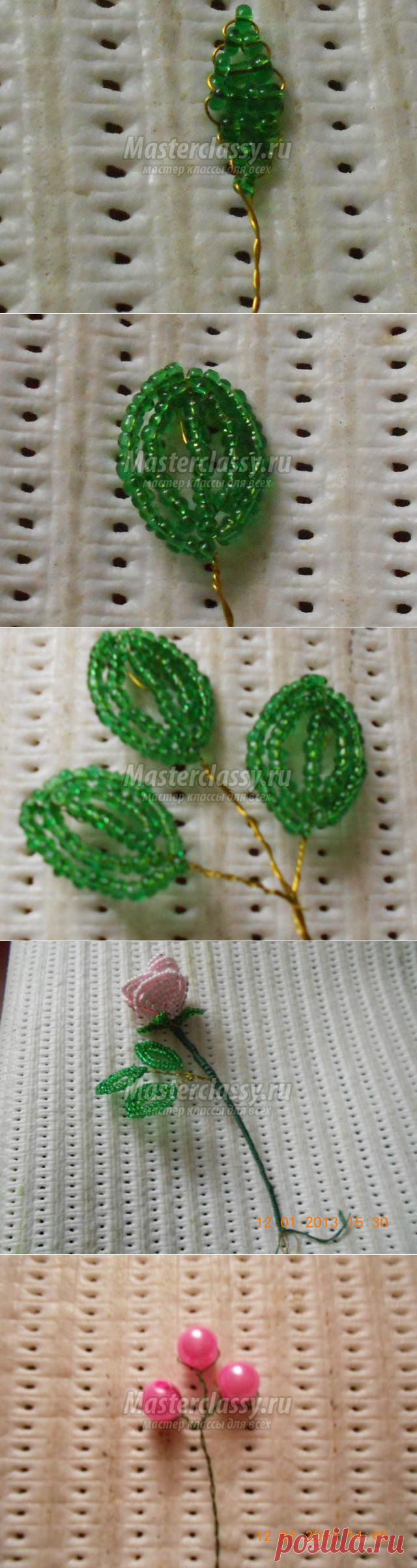 Бисероплетение цветов. Розы из бисера. Мастер класс с пошаговым фото