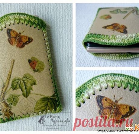 Стильный аксессуар своими руками, чехол для телефона крючком
