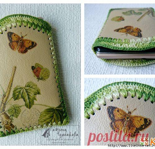 Стильный аксессуар своими руками, чехол для телефона крючком