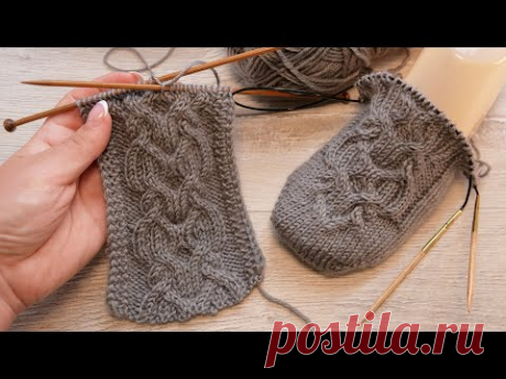 Аран из Интересных переплетений спицами 🦍 Nice Aran knitting pattern