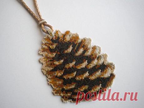 Pinecone Necklace - Peyote Stitch Pendant