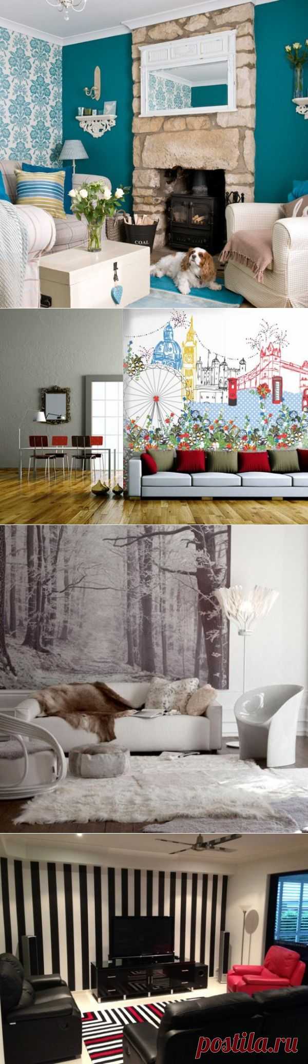 Обои для гостиной: выбираем идеальный вариант | Частный сектор