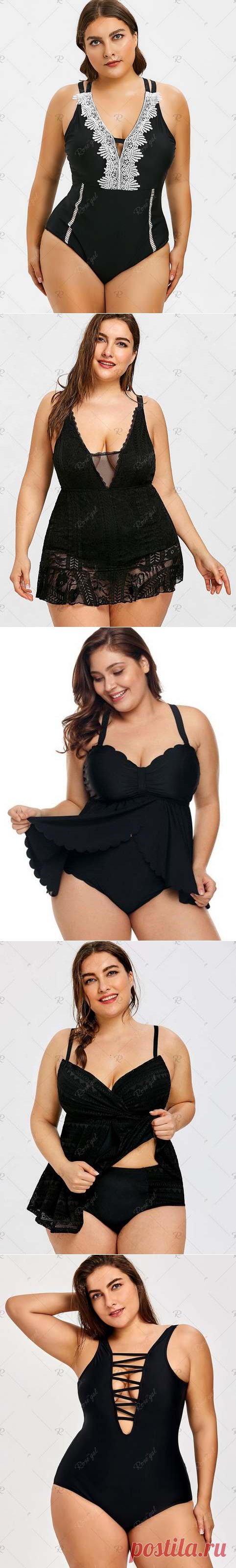 Купальники для полных девушек и женщин американского бренда RoseGal лето 2019 (50 фото)