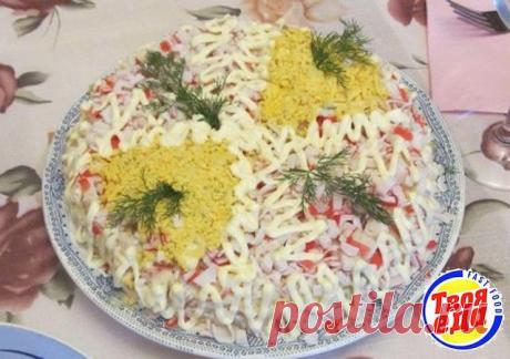 Нежный салат из крабовых палочек