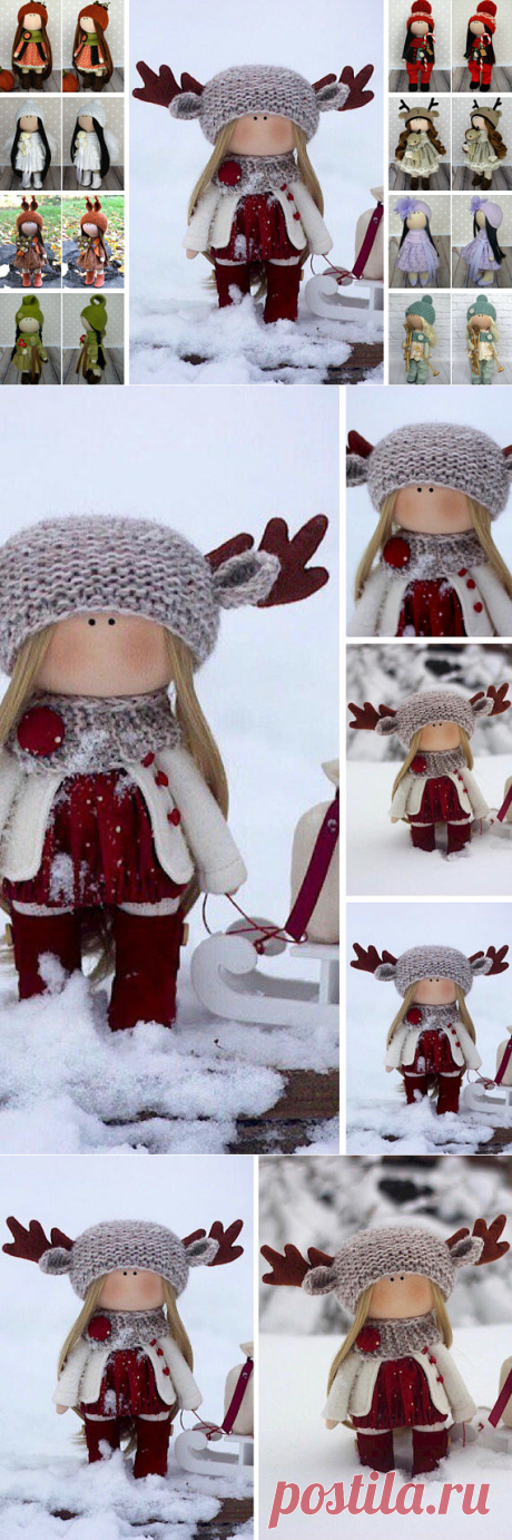 Deer Doll Christmas Winter Doll Handmade Soft Rag Doll Bambole