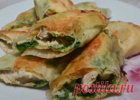 Рулетики из лаваша с курицей и сыром