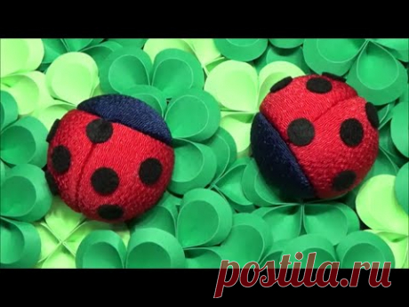 （100円均一）春の飾り　てんとう虫の作り方【DIY】Spring decoration　How to make a ladybug