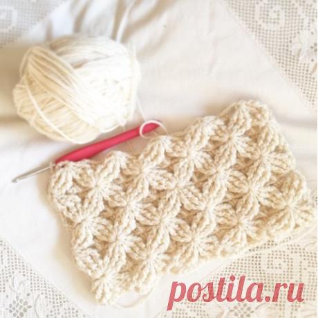 Рельефный узор крючком