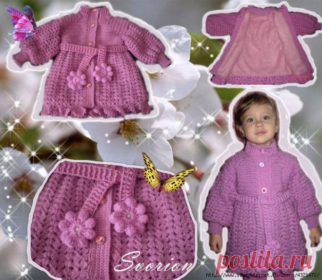 пальто и шапочка дочурке на осень.