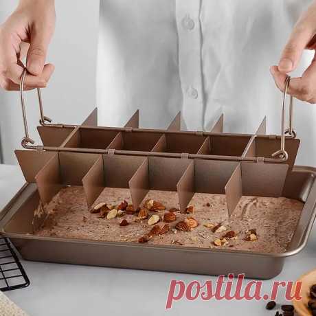 Molde antiadherente para pastel de Pan, molde cuadrado de celosía para pastel de postre de Chocolate con 18 rejillas, divisores, herramienta para hornear de cocina - AliExpress