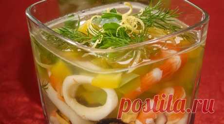 Заливное Морское дно, пошаговый рецепт с фото