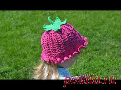 "Шляпка-панамка крючком.  Вяжем плодоножку" (Hat-panama crochet. Knit stalk)