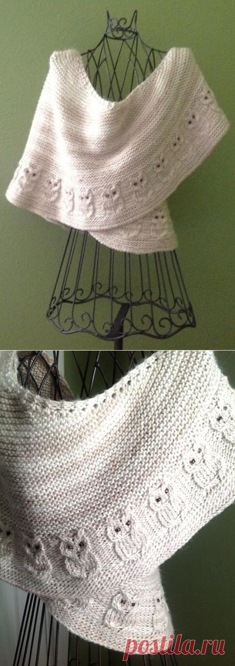 Вязаная шаль спицами | ДОМОСЕДКА