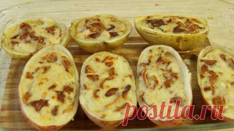 Рецепт приготовления жюльена с курицей и грибами в свежем картофеле