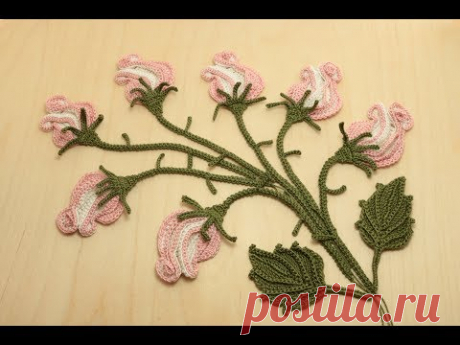 Вязание БУТОНА ЦВЕТКА РОЗЫ крючком crochet flowers the roses - YouTube