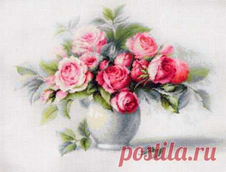 Вышивка &quot;Etude with Roses&quot; | Скачать схему бесплатно на сайте Stitchart.net